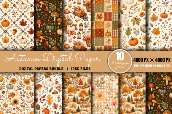 Download Fall Digital Paper Pack, Digital Paper - Digital paper Collection
