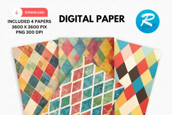 Download Argyle Digital Paper Printable Patterns - Digital paper Collection