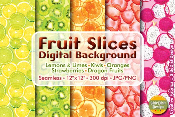 Download Fruit Slices Digital Paper - Digital paper Collection