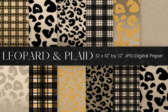 Download Plaid Leopard Print Digital Paper - Digital paper Collection