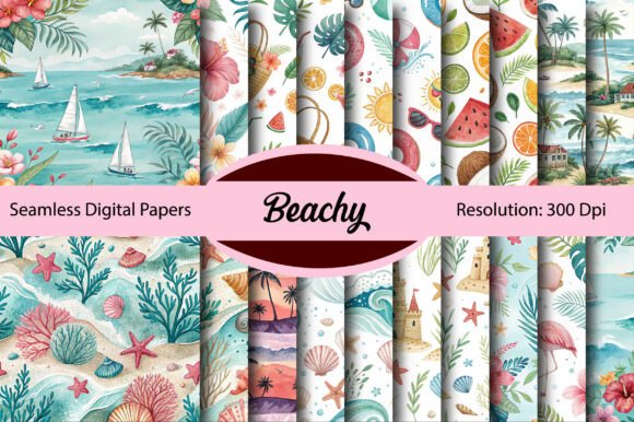 Download Beachy Seamless Digital Paper - Digital paper Collection