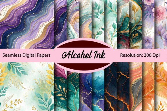 Download Alcohol Ink Seamless Digital Paper - Digital paper Collection