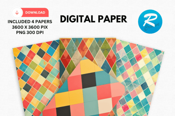 Download Argyle Digital Paper Printable Patterns - Digital paper Collection