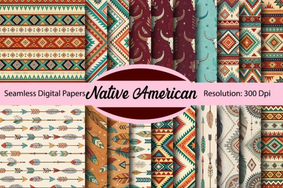 Download Native American Seamless Digital Paper - Digital paper Collection