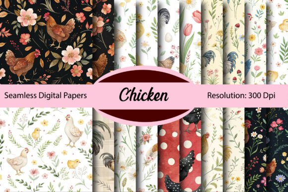 Download Chicken Seamless Digital Paper - Digital paper Collection