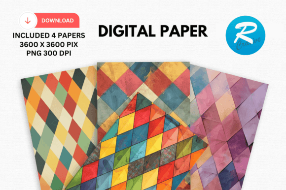 Download Argyle Digital Paper Printable Patterns - Digital paper Collection