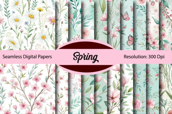 Download Spring Seamless Digital Paper - Digital paper Collection