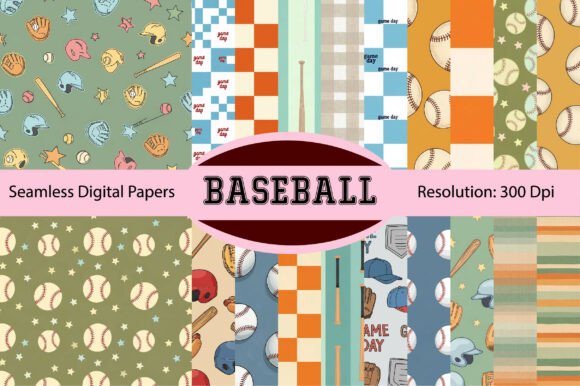 Download BASEBALL FEVER, Digital Paper - Digital paper Collection