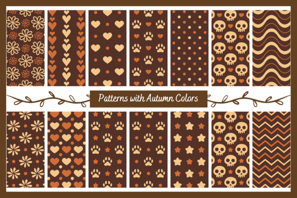 Download Seamless Digital Papers with Fall Colors - Digital paper Collection