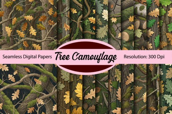Download Tree Camouflage Seamless Digital Paper - Digital paper Collection
