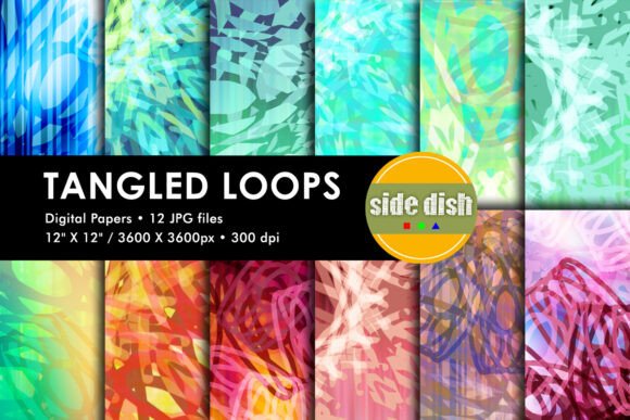 Download Tangled Loops Digital Paper - Digital paper Collection