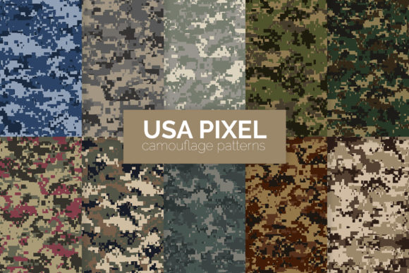Download USA Pixel Camouflage Patterns - Premium Bundle