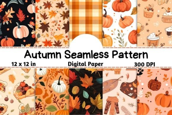 Download Autumn Seamless Pattern Digital Paper - Digital paper Collection