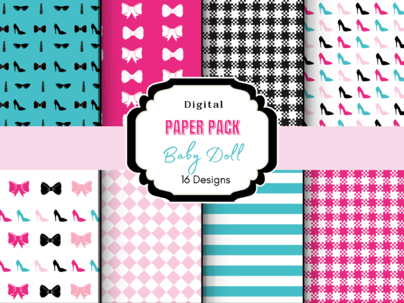 Download Baby Doll Digital Paper Pack - Digital paper Collection